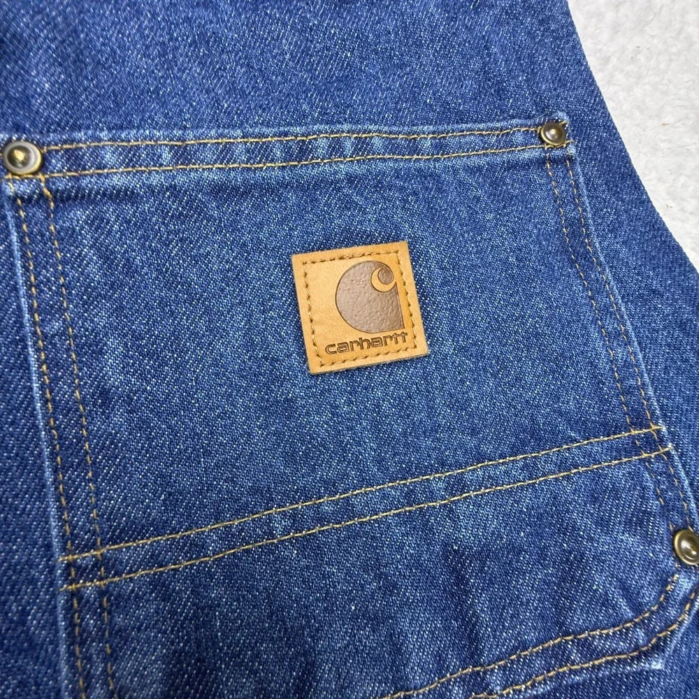 Carhartt Double Front Washed Logger Dungaree Jeans B73 DST Darkstone 28x34 NWT